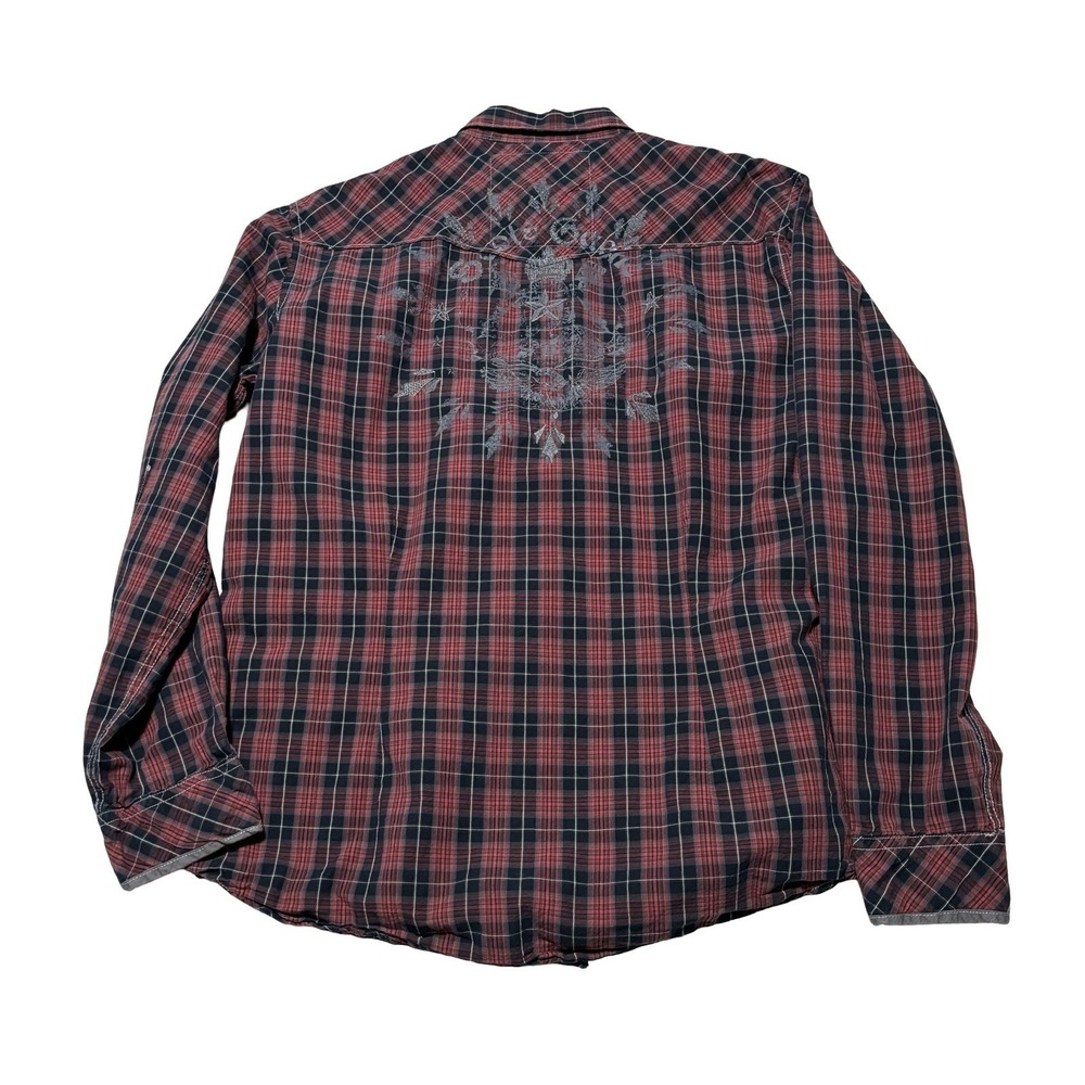 Pepe Jeans London Men's Scottish Gaelic Grunge Button Down Shirt Size XL 24x31
